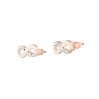 Rose Gold Infinity Diamante Stud Earrings