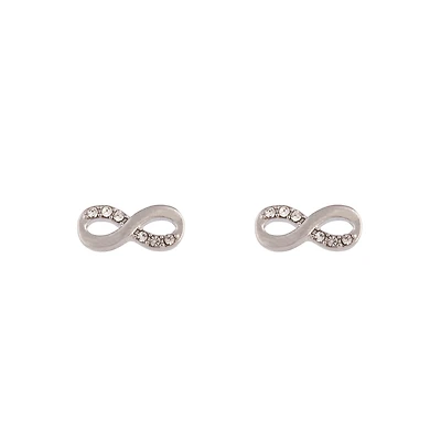 Silver Infinity Diamante Earrings