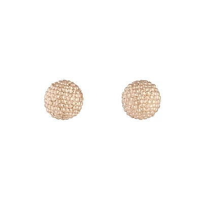 Boucles d’oreilles en forme de boule à texture or rose avec paillettes