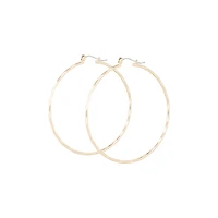 Gold Diamond Cut Hoop Earrings