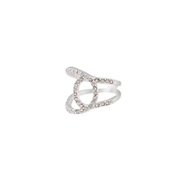 Silver Looped Diamante Ring