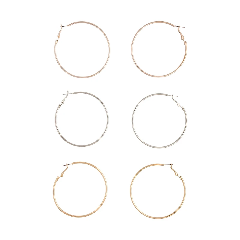 Mix Tube Big Hoop Earring Pack