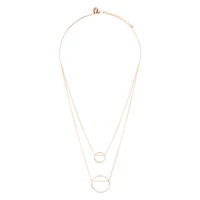 Gold Double Threaded Circle Necklace
