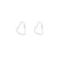Sterling Silver Heart Hoop Earring