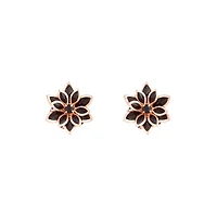 Rose Gold Crystal Flower Earrings