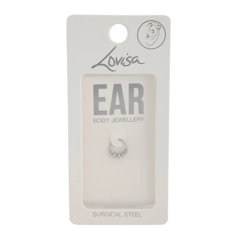 Silver Surgical Steel Trio Ball Earrings