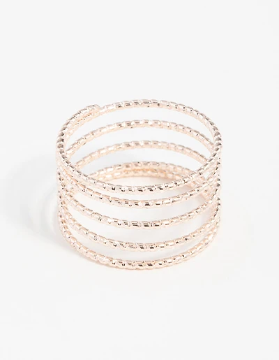 Rose Gold Diamond Cut Spiral Ring
