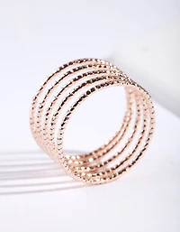 Rose Gold Diamond Cut Spiral Ring