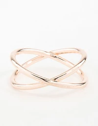 Rose Gold Cross Over Ring