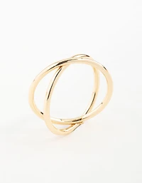 Gold Classic Crossover Ring