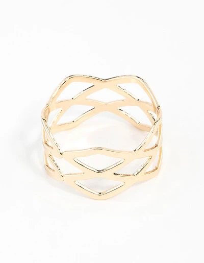 Gold Multi Cross Over Ring