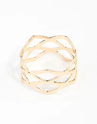 Gold Multi Cross Over Ring