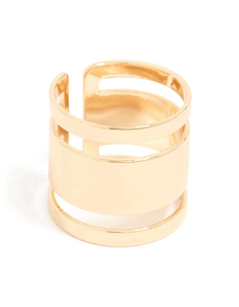 Gold Triple Tube Ring