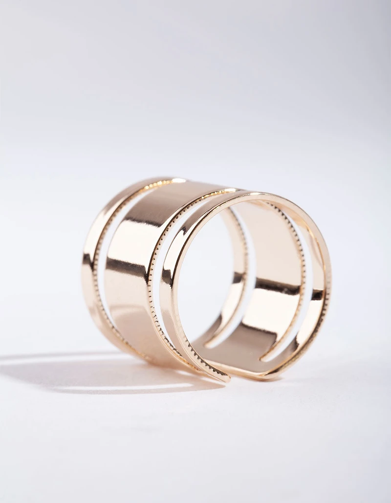 Gold Triple Tube Ring