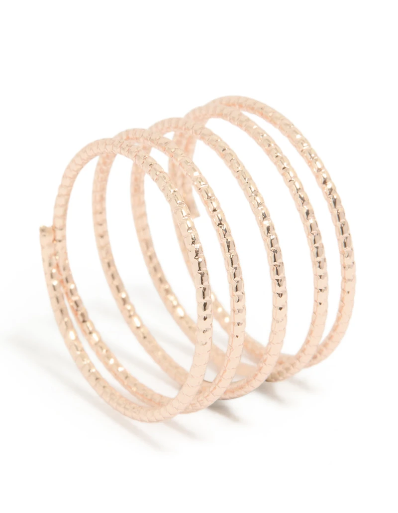 Rose Gold Diamond Cut Spiral Ring