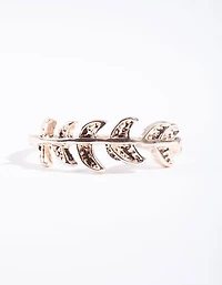 Rose Gold Leaf Band Ring
