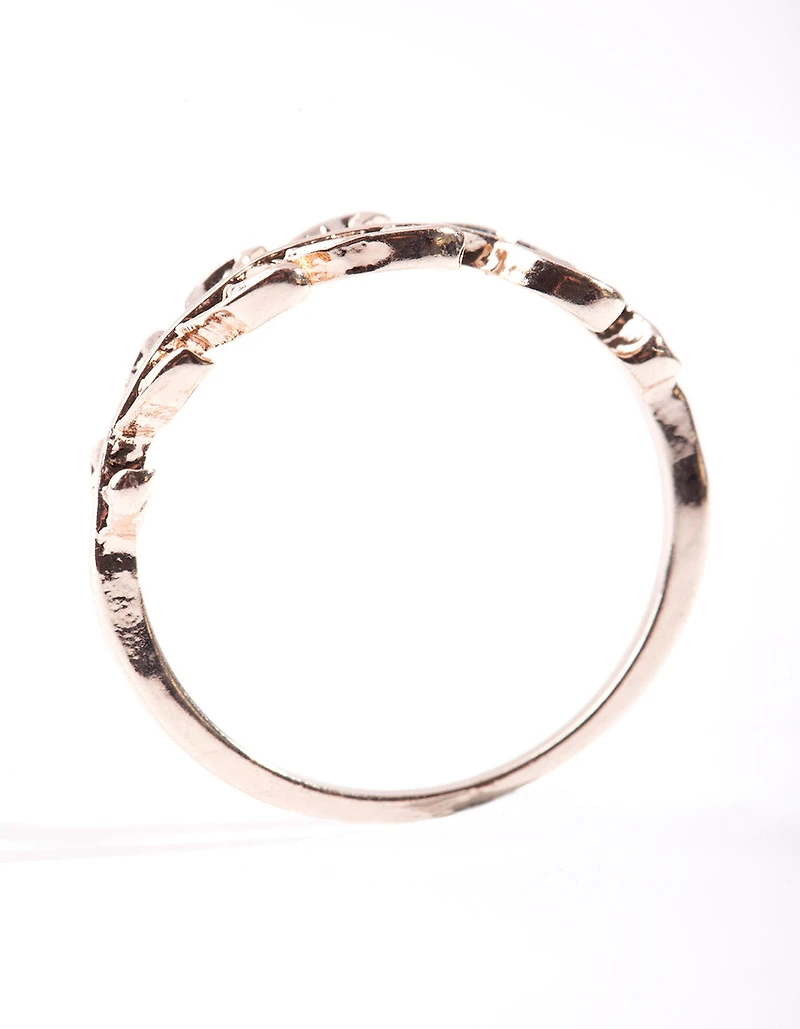Rose Gold Leaf Band Ring