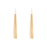 Gold Chain Tassel Drop Earrings