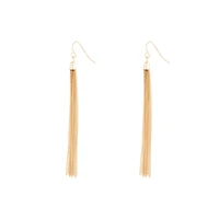 Gold Chain Tassel Drop Earrings