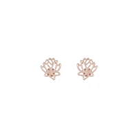 Rose Gold Open Lotus Earrings