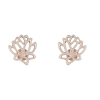 Rose Gold Open Lotus Earrings