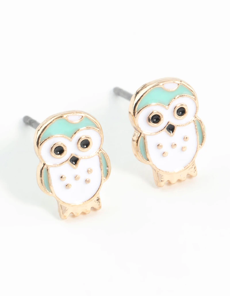 Mini Owl Stud Earrings