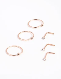 Fine Gold Nose Ring 6-Pack
