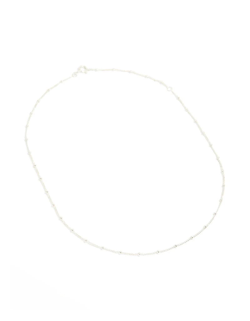 Sterling Silver Fine Ball Chain Choker