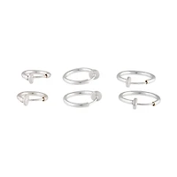 Silver Faux Body Rings 6-Pack