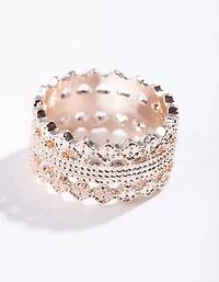 Rose Gold Lace Detail Ring