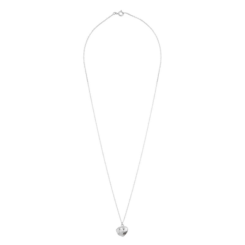 Sterling Silver Heart Locket Pendant Necklace