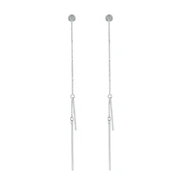 Silver Fine Thread Through Earrings