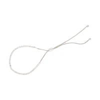 Single Strand Silver Tone Diamante Bracelet with Adjustable Toggle