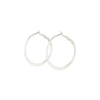 Silver Flat Bottom Hoop Earrings