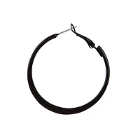 Black Flat Bottom Hoop Earrings