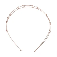 Rose Gold Double Row Diamante Star Headband