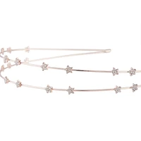 Rose Gold Double Row Diamante Star Headband