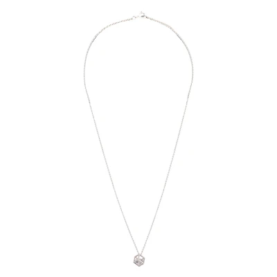 Sterling Silver Square Cubic Zirconia Necklace