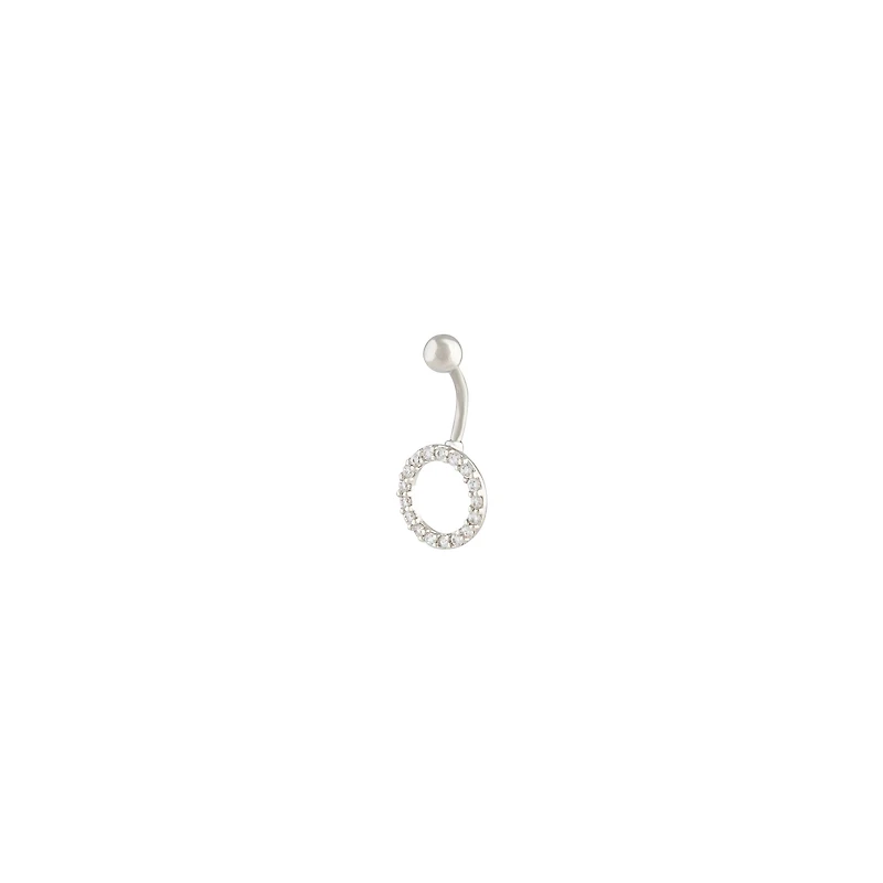Surgical Steel Cubic Zirconia Open Ring Belly Bar