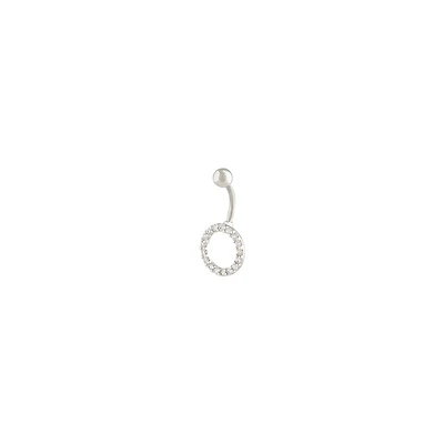 Surgical Steel Cubic Zirconia Open Ring Belly Bar