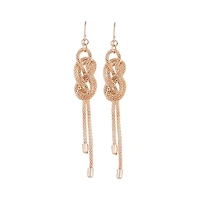 Rose Gold Knotted Chain Drop Earrings
