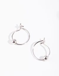 Silver Ball Miniature Hoop Earrings