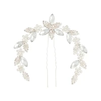 Silver Navette Bun Comb
