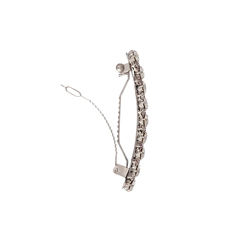 Silver Crystal Barrette Clip