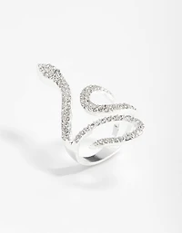 Diamante Swirl Snake Ring