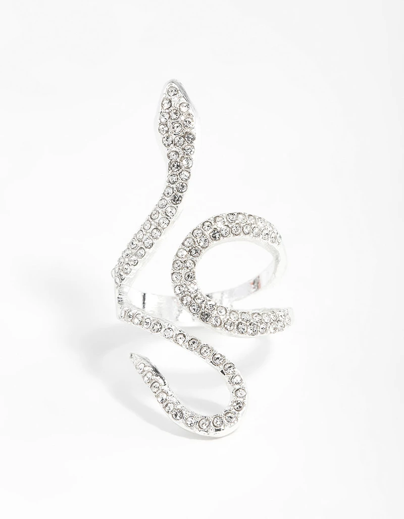 Diamante Swirl Snake Ring
