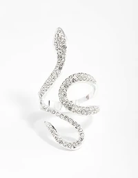 Diamante Swirl Snake Ring