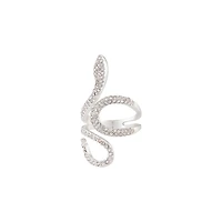 Diamante Swirl Snake Ring