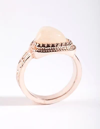 Rose Gold Large Stone Ring