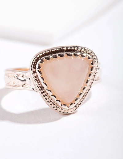 Rose Gold Large Stone Ring